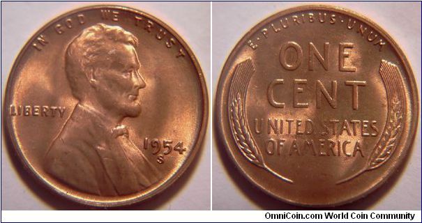 1954S Lincoln Cent