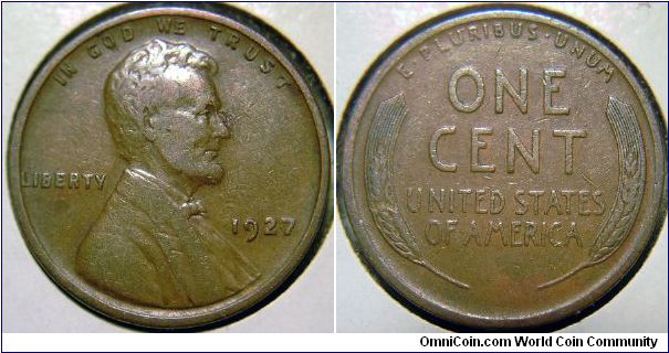 1927 Lincoln Cent, Class 6 Doubled Die Obverse