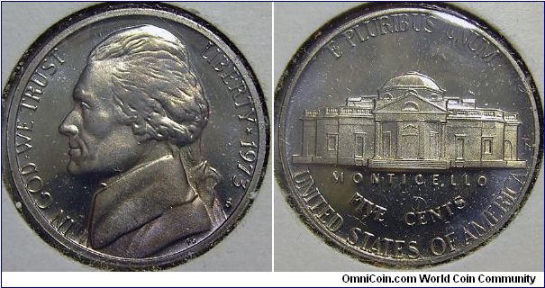 1973S Jefferson Nickel Proof