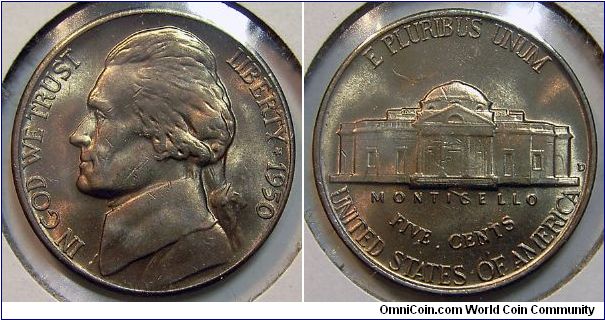 1950D Jefferson Nickel