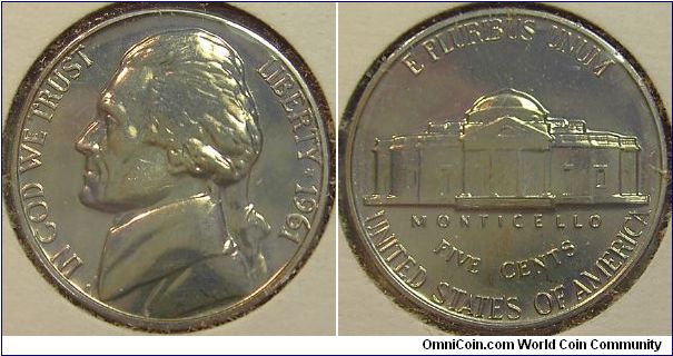 1961 Jefferson Nickel Proof,