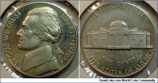 1976S Jefferson Nickel Proof