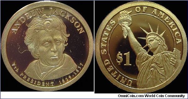 2008S 1$ Proof, Andrew Jackson, 7th President, (1829-1837)