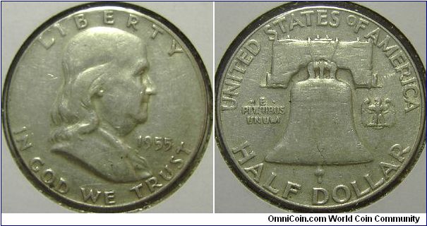 1955 Benjamin Franklin Half Dollar