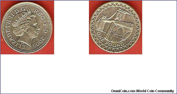 1 pound
Welsh design: Menai Straits bridge
effigy of Elisabeth II by Ian Rank-Broadley
nickel-brass