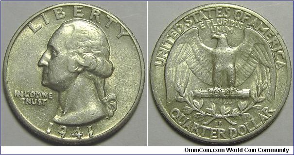 1941S Washington Quarter