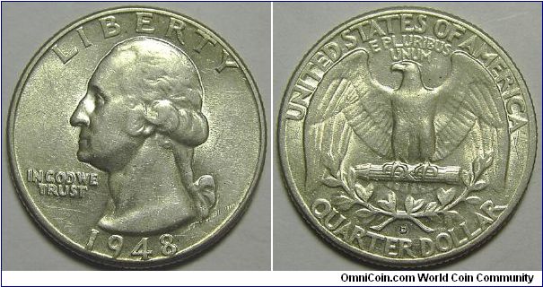 1948D Washington Quarter