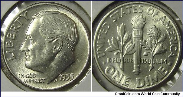 1955 Rosevelt Dime