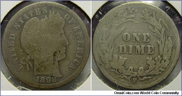 1898S Barber (Liberty Head) Dime