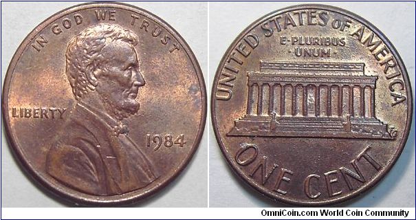 1984 Lincoln Cent (Doubled Ear variety)