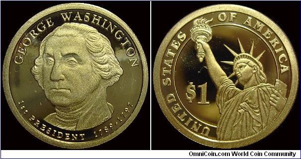 2007S George Washington, $1 Proof, 1st President, (1789-1797)