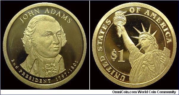 2007S John Adams, $1 Proof, 2nd President, (1797-1801)