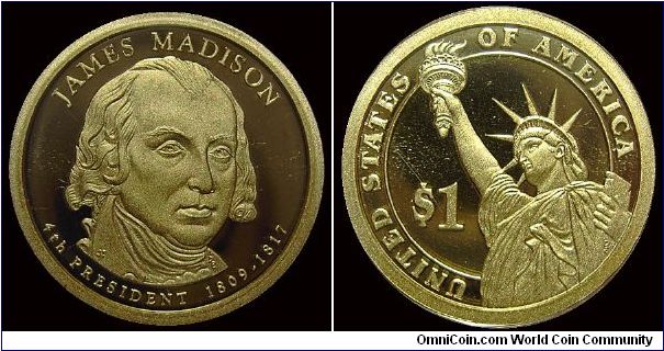 2007S James Madison, $1 Proof, 4th President, (1809-1817)