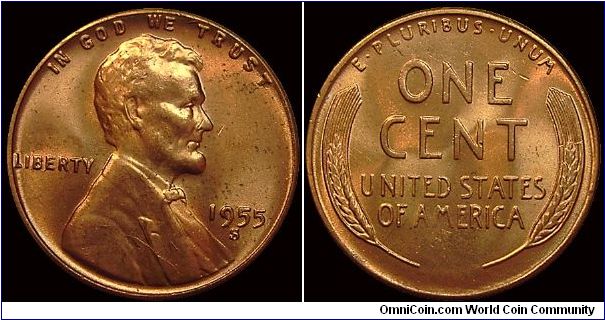 1955S Lincoln Cent