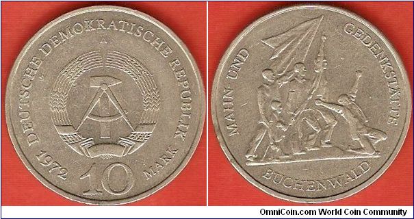 German Democratic Republic (East Germany)
10 mark
Buchenwald Memorial
copper-nickel
