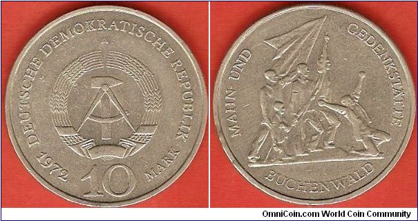German Democratic Republic (East Germany)
10 mark
Buchenwald Memorial
copper-nickel