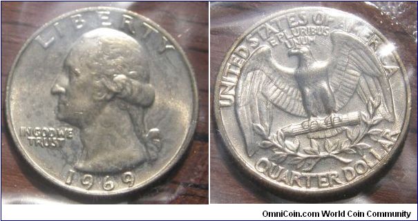 Wadhington Quarter Dollar
Uncirculated Mint Set 1969