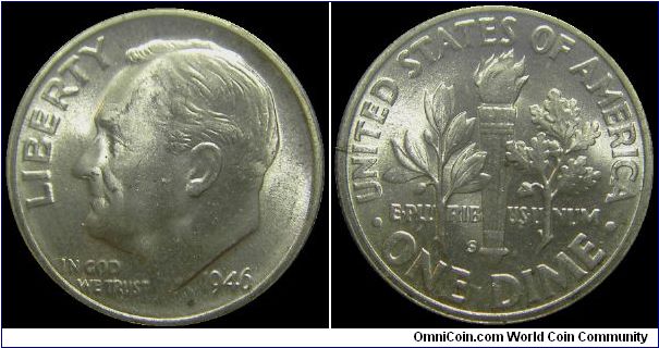 1946S Rosevelt Dime