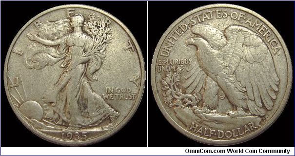 1935 Walking Liberty Half Dollar