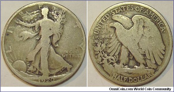 1920 Walking Liberty Half Dollar