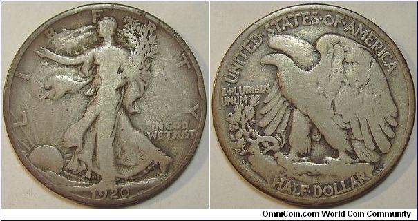 1920S  Walking Liberty Half Dollar