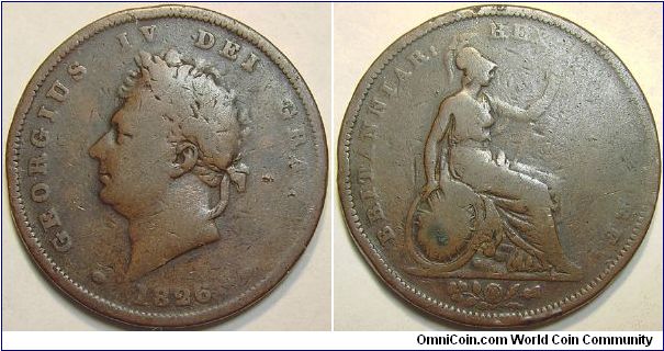 1826 King George IV Penny