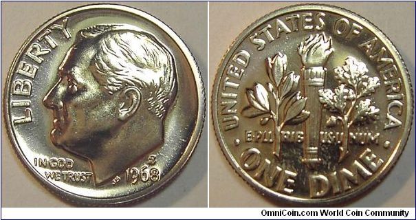 1968S Rosevelt Dime, Proof