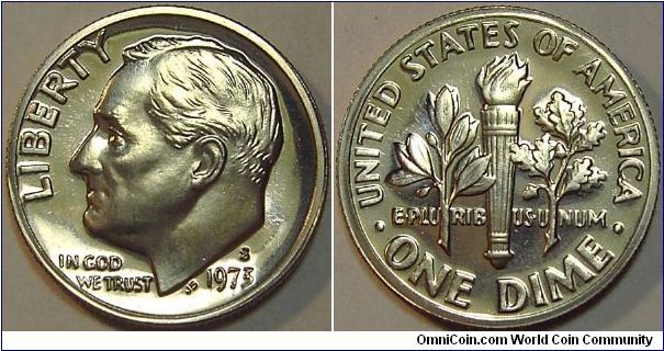 1973S Rosevelt Dime, Proof