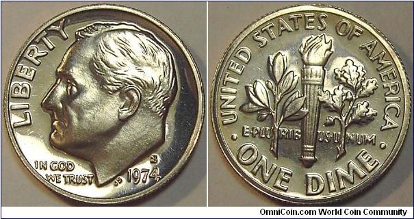 1974S Rosevelt Dime, Proof