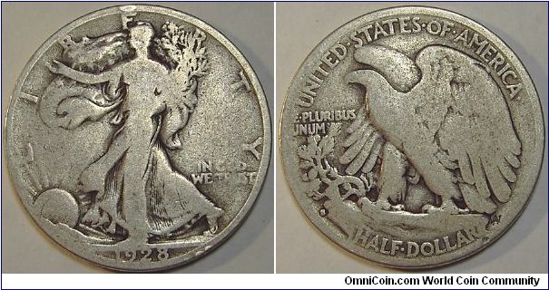 1928S Walking Liberty Half Dollar