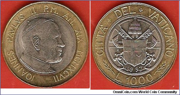 1000 lire
John Paul II
bimetal
