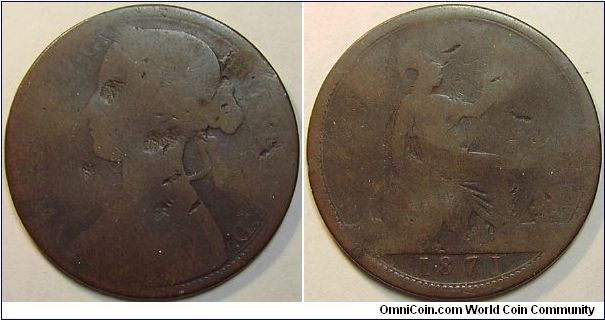 1871, One Penny, Poor grade