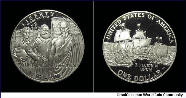 2007 Jamestown 400th Anniversary Silver Dollar