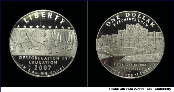 2007 Little Rock Central High School Desegregation Silver Dollar