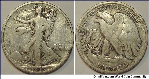 1935 Walking Liberty Half Dollar