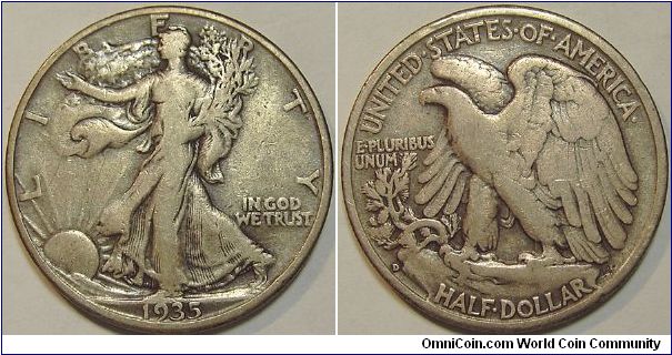 1935D Walking Liberty Half Dollar