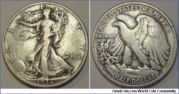 1936S Walking Liberty Half Dollar