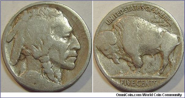 1915 Indian Head (Buffalo) Five Cents