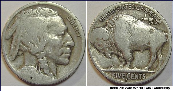 1917D Indian Head (Buffalo) Five Cents