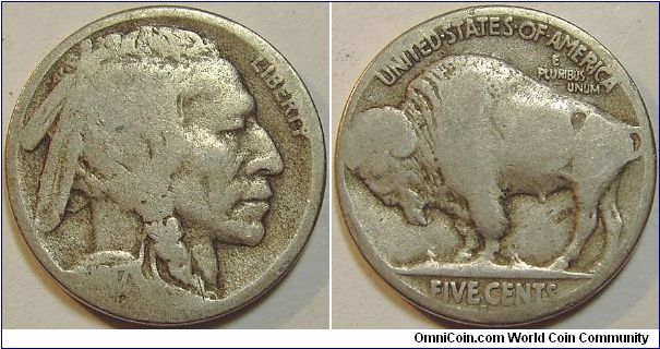 1917S Indian Head (Buffalo) Five Cents