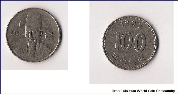 100 South Korean won.