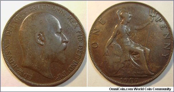 1907 Edward VII, One Penny