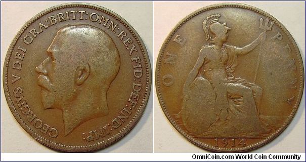 1914 George V, One Penny