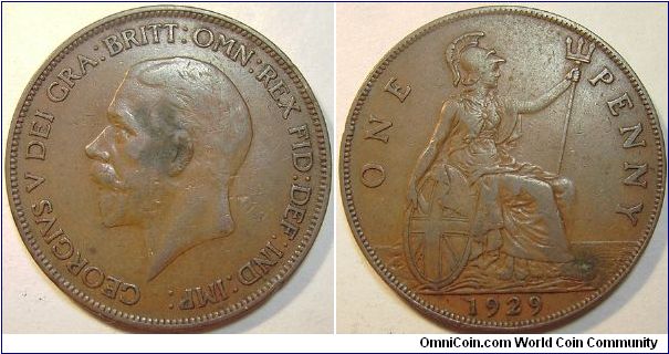 1929 George V, One Penny