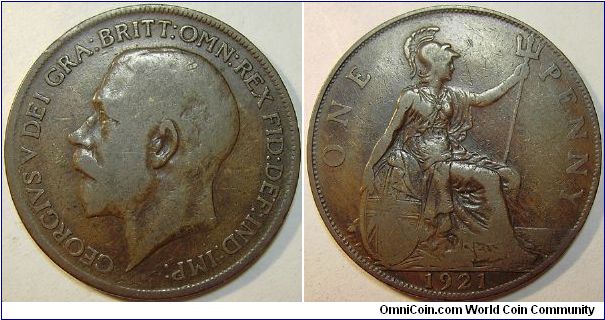 1921 George V, One Penny