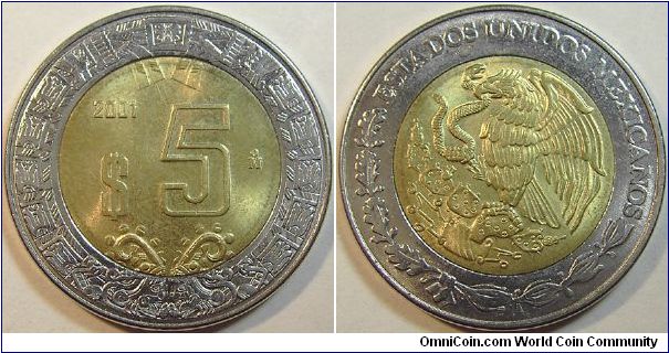 2001 Mexico, Five Pesos