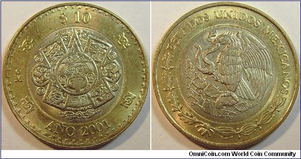 2001 Mexico, Ten Pesos
