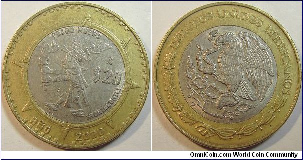 2000 Mexico, Twenty Pesos
