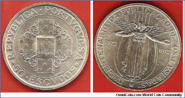 50 escudos
400th anniversary of Heroic Epic Os Lusiadas
0.650 silver
