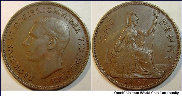 1937 George VI, One Penny